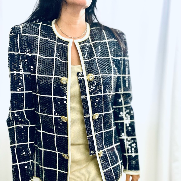 Vintage Karen Lawrence by Mathew Sequin Chanel Like Blazer - Picture 8 of 17